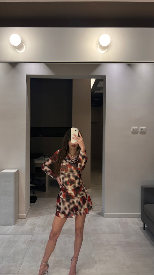 Mini abito Flora Rosso